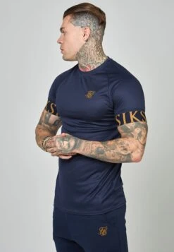 SikSilk Short Sleeve Dynamic Tech - T-Shirt Print - Navy -Herenkleding 230eb1f2a58d4524a1d8c7267b1bbd0e