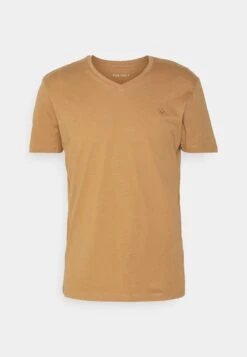 Pier One V Neck Bird Tonal 3 Pack - T-Shirt Basic - Light Brown/White/Dark Blue -Herenkleding 239be3f8d5344e18a078136b88ad5384