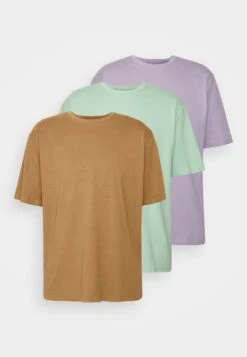 YOURTURN 3Pack Unisex - T-Shirt Basic - Light Green/Lilac/Light Brown -Herenkleding 2ed8114ce3474a2bb4c76e33887aa7fd