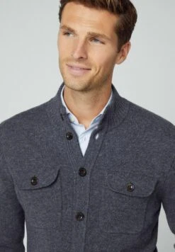 Hackett London Chest Pocket Fb - Vest - Charcoal Grey -Herenkleding 3f8292551eb54e9fb8a0bb8de2d78521