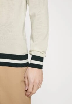 Hackett London Contrast Trim V Neck - Vest - Ecru/Green -Herenkleding 774964fc29994725a96951b1de56ca12