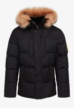 Oshawa Puffer Parka Jacket - Winterjas - Black -Herenkleding 80a109ed6c1c4001b0d5ce7428b09ef9