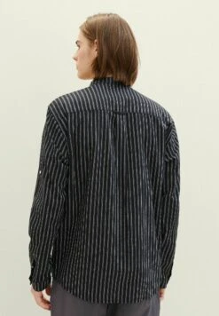 TOM TAILOR Denim Mit Stehkragen - Overhemd - Black Stripe -Herenkleding 826dbebbfd154998a1aed6ccc5e8a157