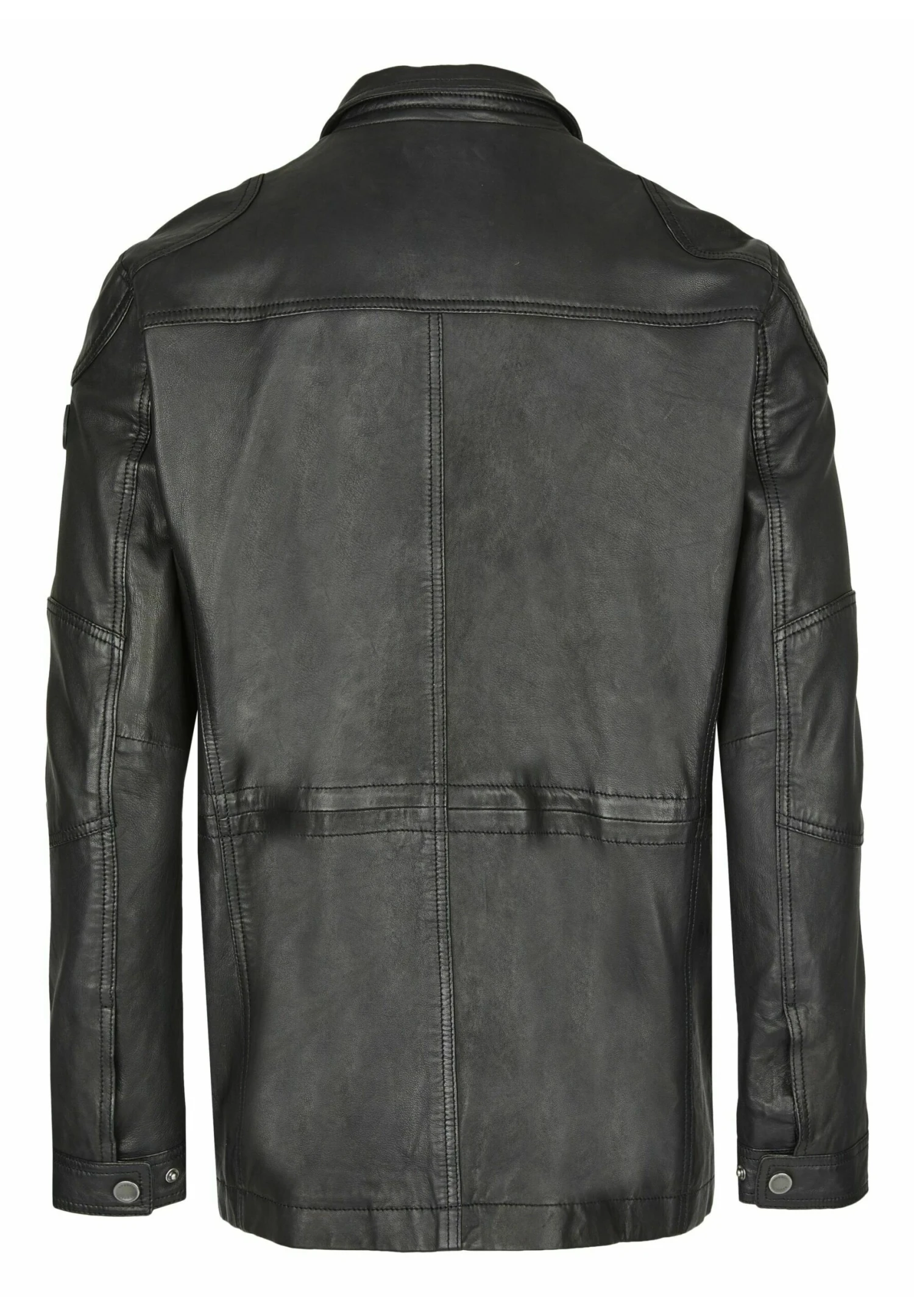 Bugatti Mit Abdeckleiste Und Stehkragen - Leren Jas - Schwarz 6 Bugatti Mit Abdeckleiste Und Stehkragen - Leren Jas - Schwarz - Afbeelding 6