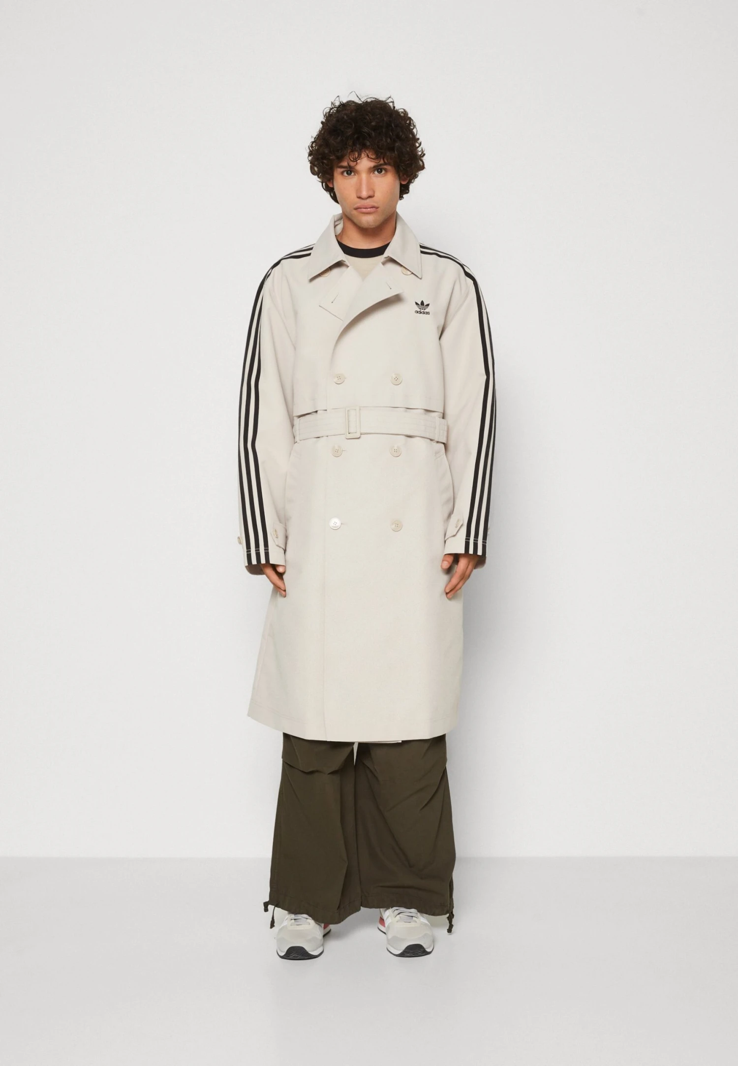Adidas Originals 3 Stripe Coat Unisex - Trenchcoat - Beige 1 Adidas Originals 3 Stripe Coat Unisex - Trenchcoat - Beige