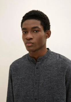 TOM TAILOR Denim Overhemd - Black/Off White Structure -Herenkleding a2d20b0f668743b181b84a4c3309f7a1