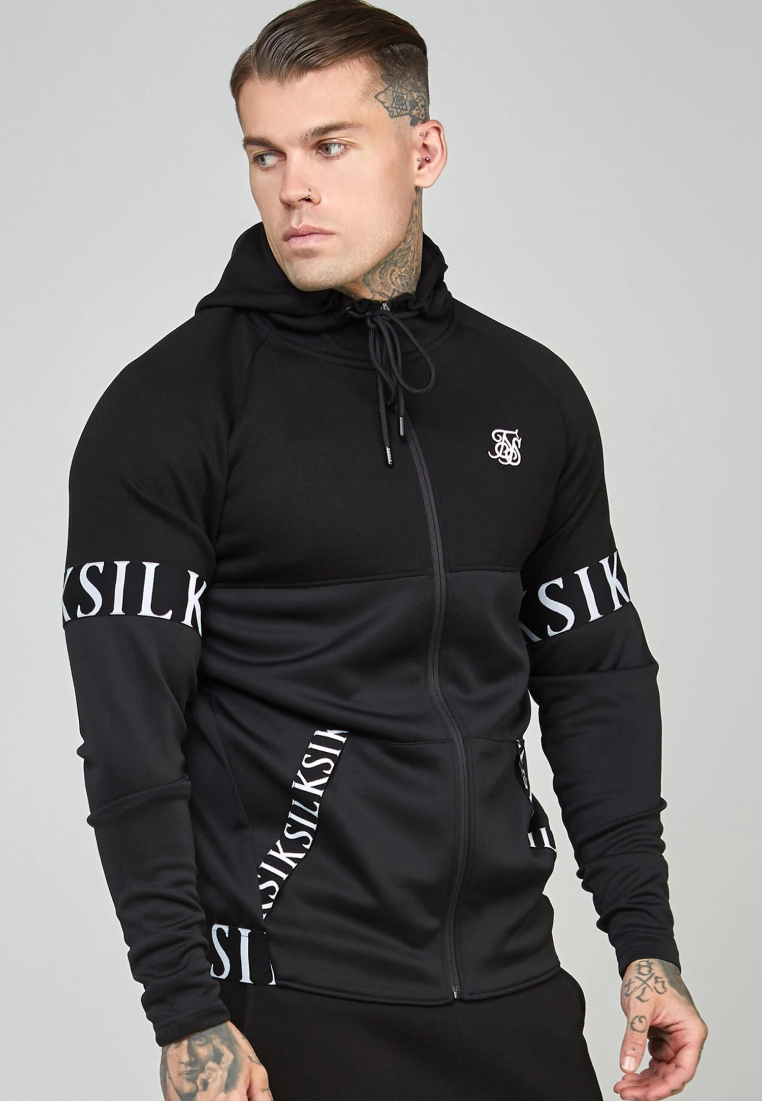 SikSilk Dynmic Zip Through Hoodie - Sweater Met Rits - Black 5 SikSilk Dynmic Zip Through Hoodie - Sweater Met Rits - Black - Afbeelding 5