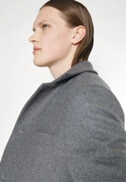 J.Lindeberg Holger Melton Coat - Mantel - Mid Grey Melange -Herenkleding c574d86a60724a93a69f550f2ef823aa