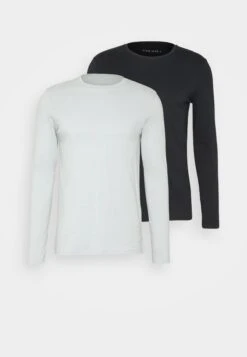 Pier One 2 Pack - Longsleeve - Light Blue/Dark Blue -Herenkleding dc80738cde5f4337a9bcdc73cf9d8dc9