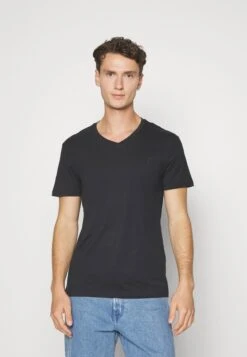 Pier One V Neck Bird Tonal 3 Pack - T-Shirt Basic - Light Brown/White/Dark Blue -Herenkleding e08d0778ecd941aa94fa4e322df34f7c