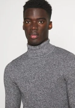 Pier One Muscle Fit Turtle - Trui - Mottled Grey -Herenkleding e3c882d2274c45af8a9f7df902604a5f