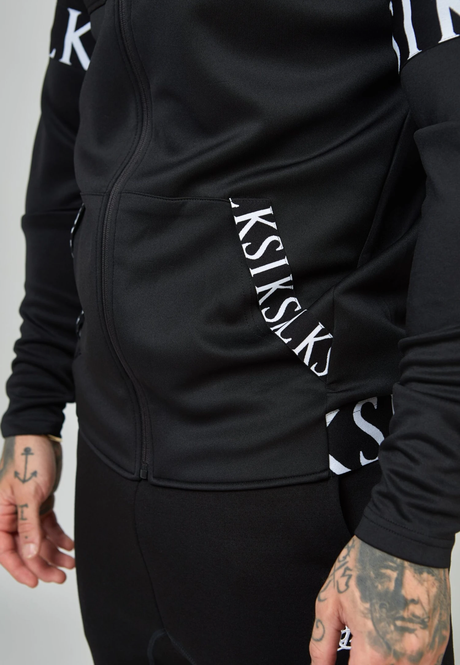 SikSilk Dynmic Zip Through Hoodie - Sweater Met Rits - Black 4 SikSilk Dynmic Zip Through Hoodie - Sweater Met Rits - Black - Afbeelding 4